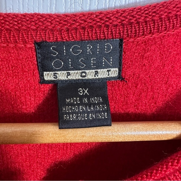 Sigrid Olsen Sport jacket, size 3X, 100% Shetland wool, red - Picture 5 of 10